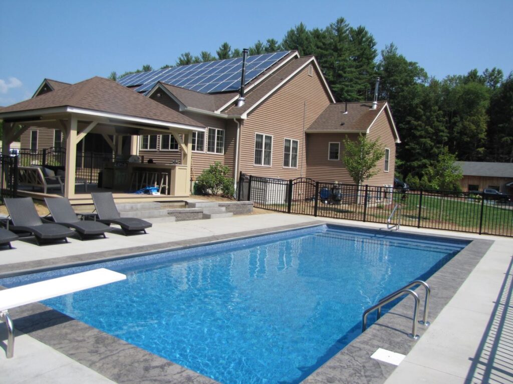 Rectangular pool with diving board